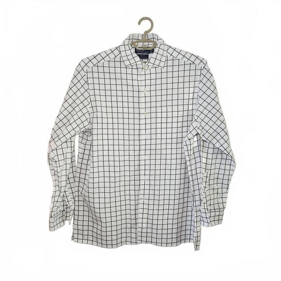 Polo by Ralph Lauren Men's dress shirt size Large White Black Checkered - Picture 1 of 6